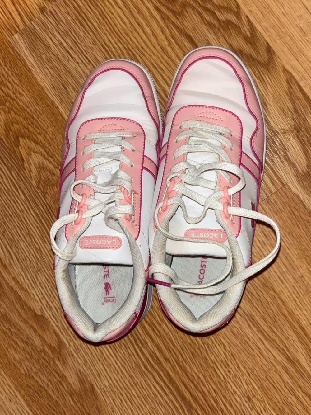 Lacoste White and Pink Women's Athletic Sneakers